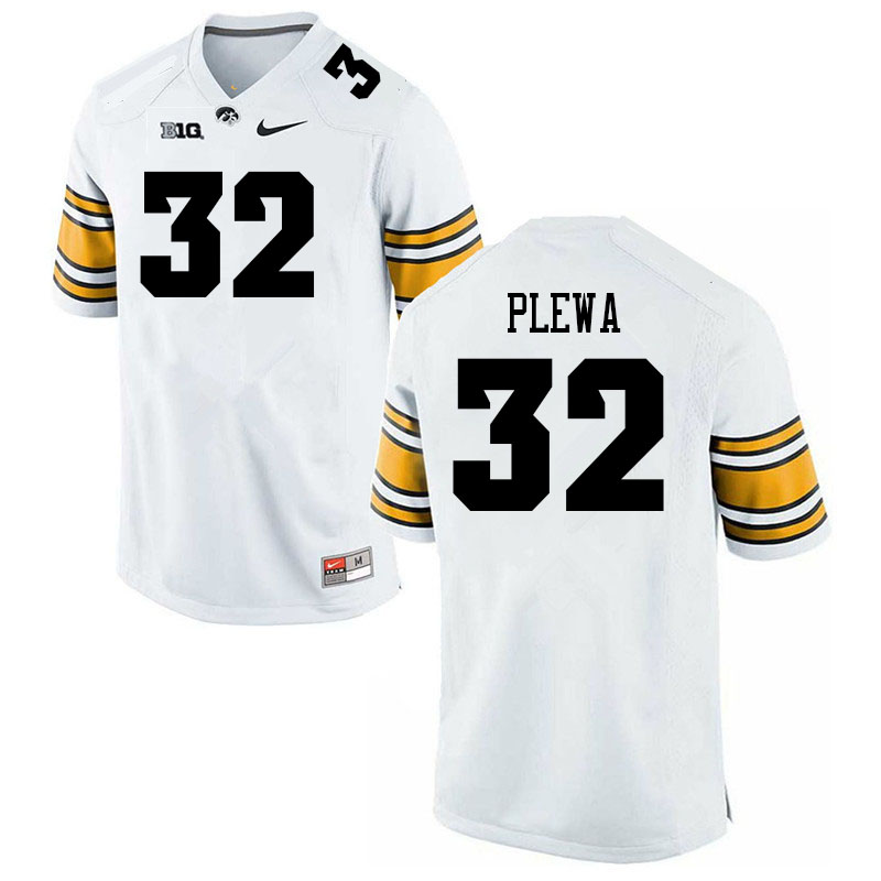 Men #32 Johnny Plewa Iowa Hawkeyes College Football Jerseys Sale-White - Click Image to Close